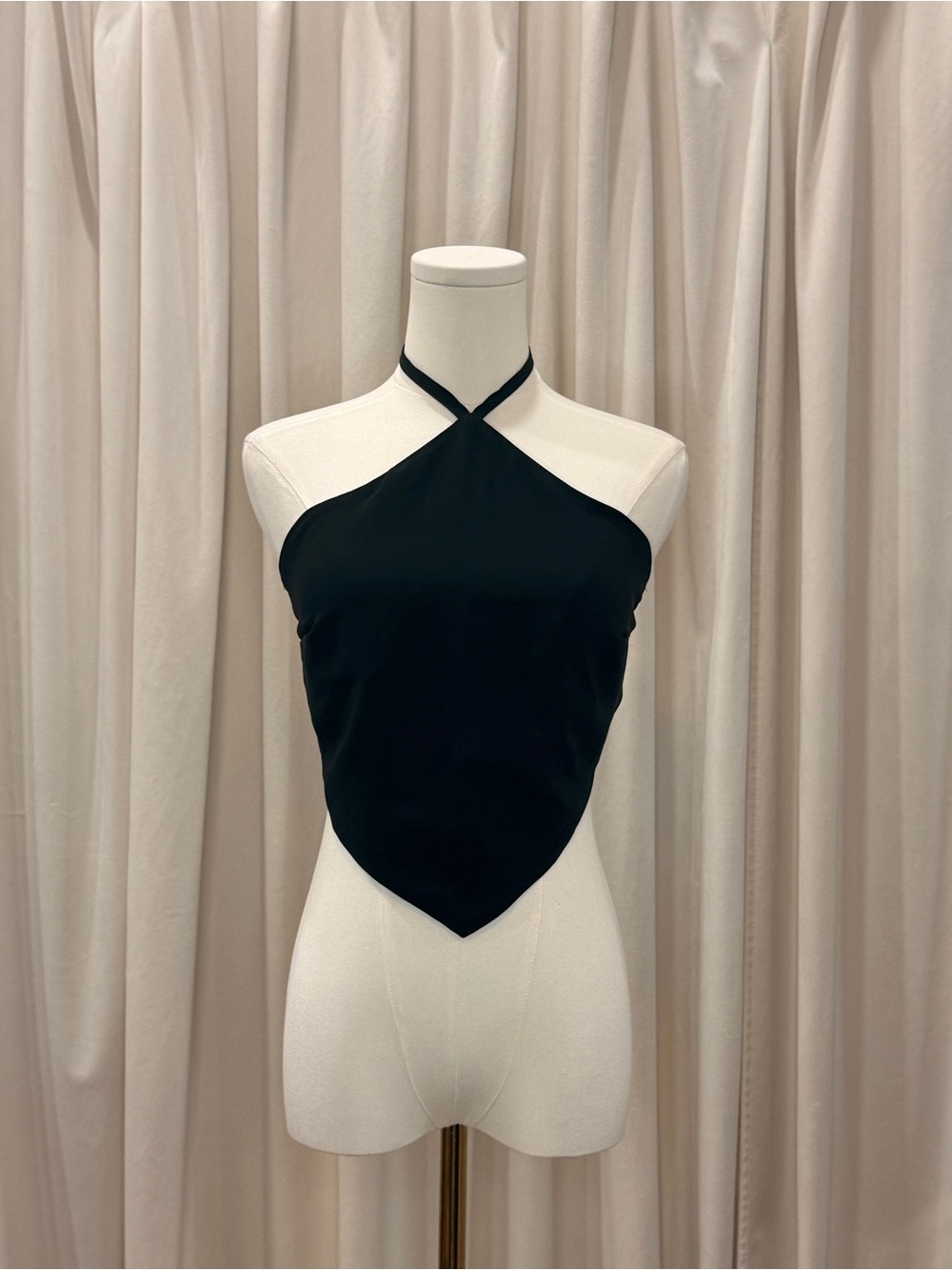 Abercrombie & Fitch Black Crepe Scarf Halter Top XS